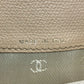 CHANEL Folded wallet leather beige COCO Button Women Used Authentic