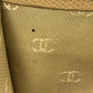 CHANEL Folded wallet leather beige COCO Button Women Used Authentic