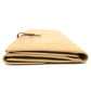 CHANEL Folded wallet leather beige COCO Button Women Used Authentic