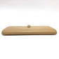 CHANEL Folded wallet leather beige COCO Button Women Used Authentic