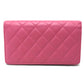CHANEL Folded wallet A80211 lambskin pink Simply CC COCO Mark Wallet Women Used Authentic
