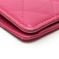 CHANEL Folded wallet A80211 lambskin pink Simply CC COCO Mark Wallet Women Used Authentic