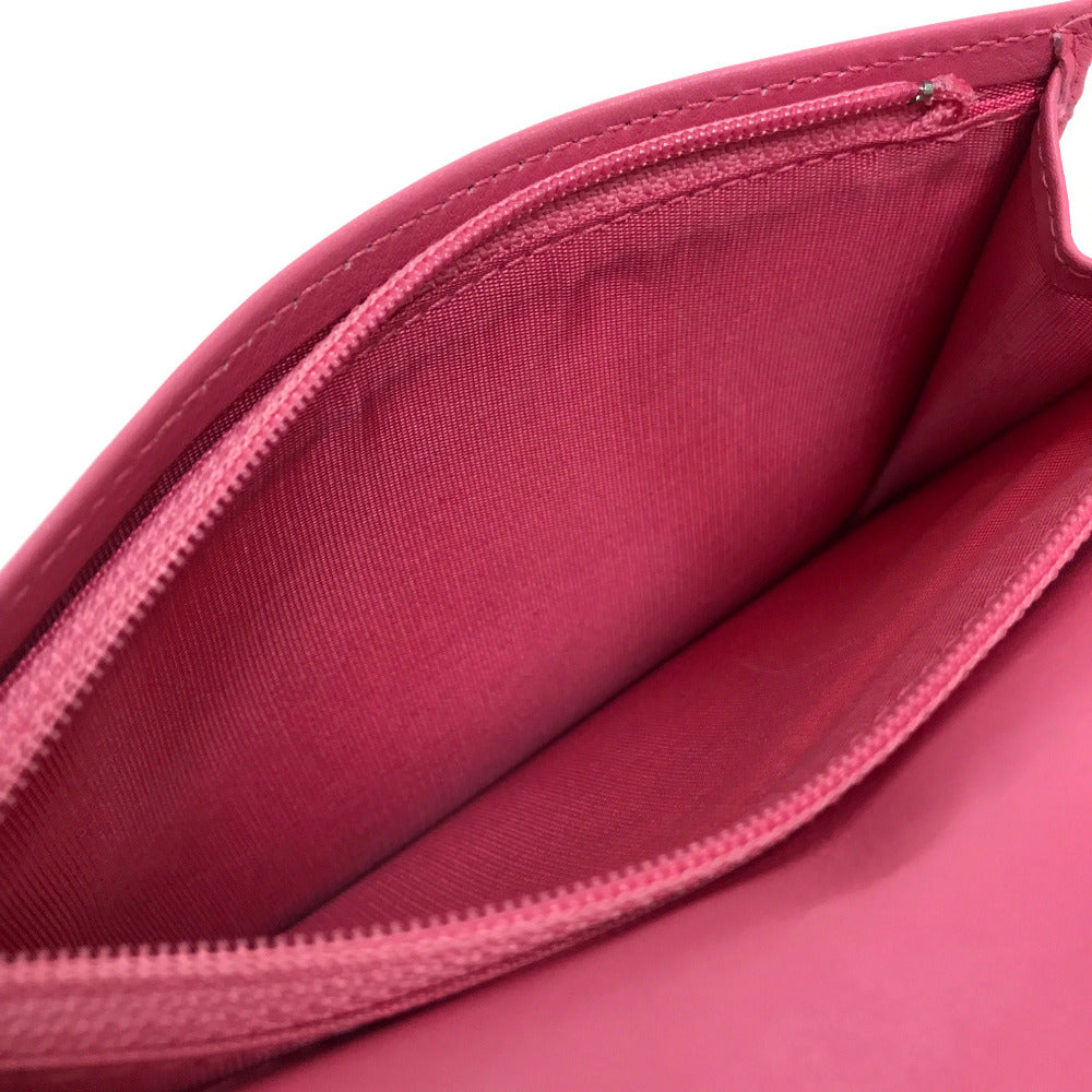CHANEL Folded wallet A80211 lambskin pink Simply CC COCO Mark Wallet Women Used Authentic