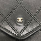 CHANEL Long Wallet Purse lambskin black Matrasse Women Used Authentic