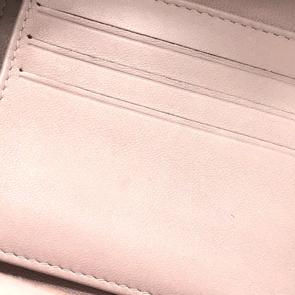 CHANEL Trifold wallet lambskin beige Vstitch Chevron