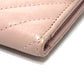 CHANEL Trifold wallet lambskin beige Vstitch Chevron