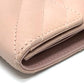 CHANEL Trifold wallet lambskin beige Vstitch Chevron