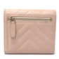 CHANEL Trifold wallet lambskin beige Vstitch Chevron