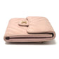 CHANEL Trifold wallet lambskin beige Vstitch Chevron