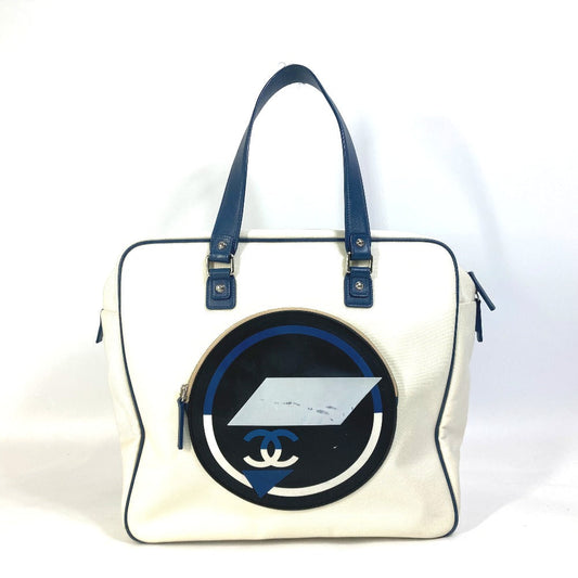 CHANEL Shoulder Bag Canvas / leather white Airline CC COCO Mark Women Used Authentic