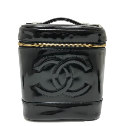 CHANEL Handbag A01998 enamel black CCCOCO Mark Cosmetics Pouch Women Used Authentic