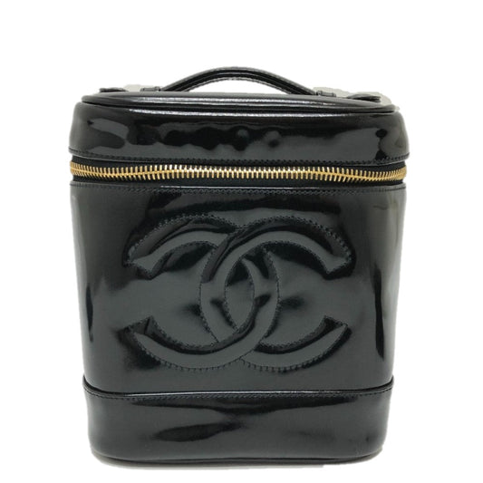 CHANEL Handbag A01998 enamel black CCCOCO Mark Cosmetics Pouch Women Used Authentic