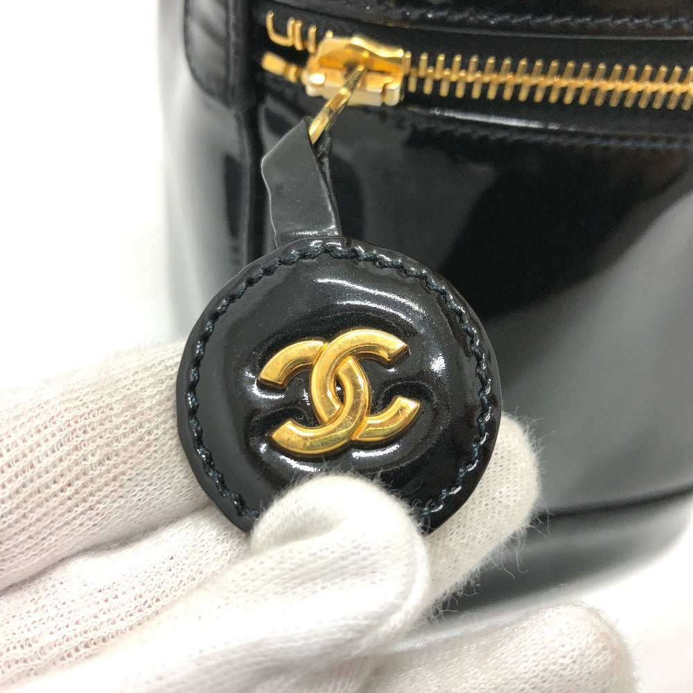 CHANEL Handbag A01998 enamel black CCCOCO Mark Cosmetics Pouch Women Used Authentic