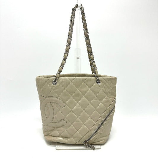 CHANEL Shoulder Bag A34317 leather white Cambon Line Cotton Club CC COCO Mark Women Used Authentic