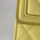 CHANEL Long Wallet Purse Caviar skin yellow Two fold Long wallet Filigree CC COCO Mark Women Used Authentic