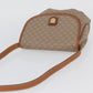 CELINE Macadam Monogram Canvas Shoulder Bag Beige Gold