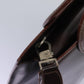CELINE Hand Bag Leather Two Way Dark Brown Gold