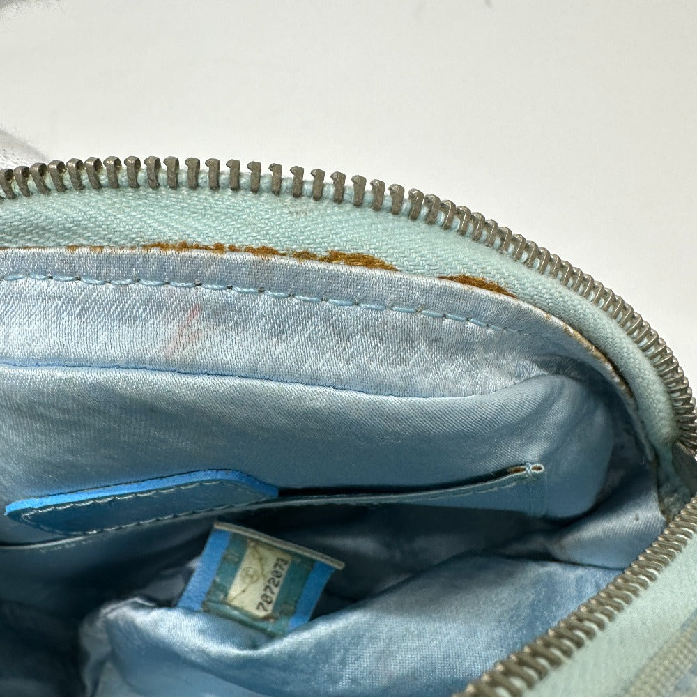 CHANEL Pouch Nylon blue Sports round Women Used Authentic