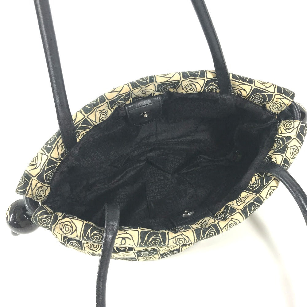 CHANEL Shoulder Bag canvas black Coco ball Camellia CC COCO Mark