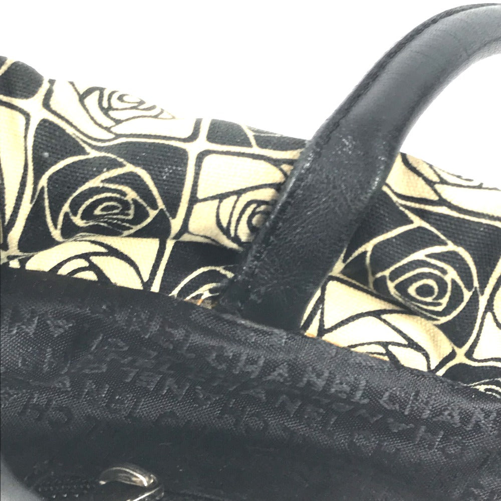 CHANEL Shoulder Bag canvas black Coco ball Camellia CC COCO Mark