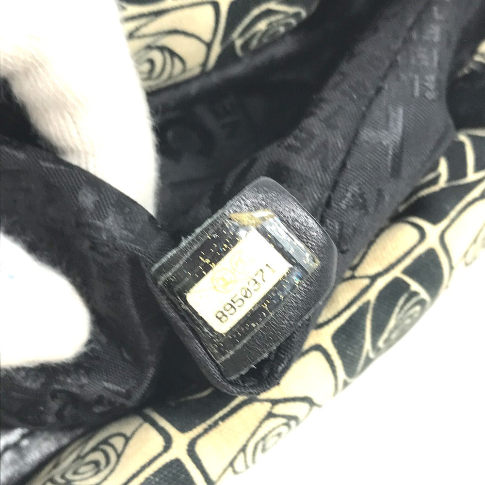 CHANEL Shoulder Bag canvas black Coco ball Camellia CC COCO Mark