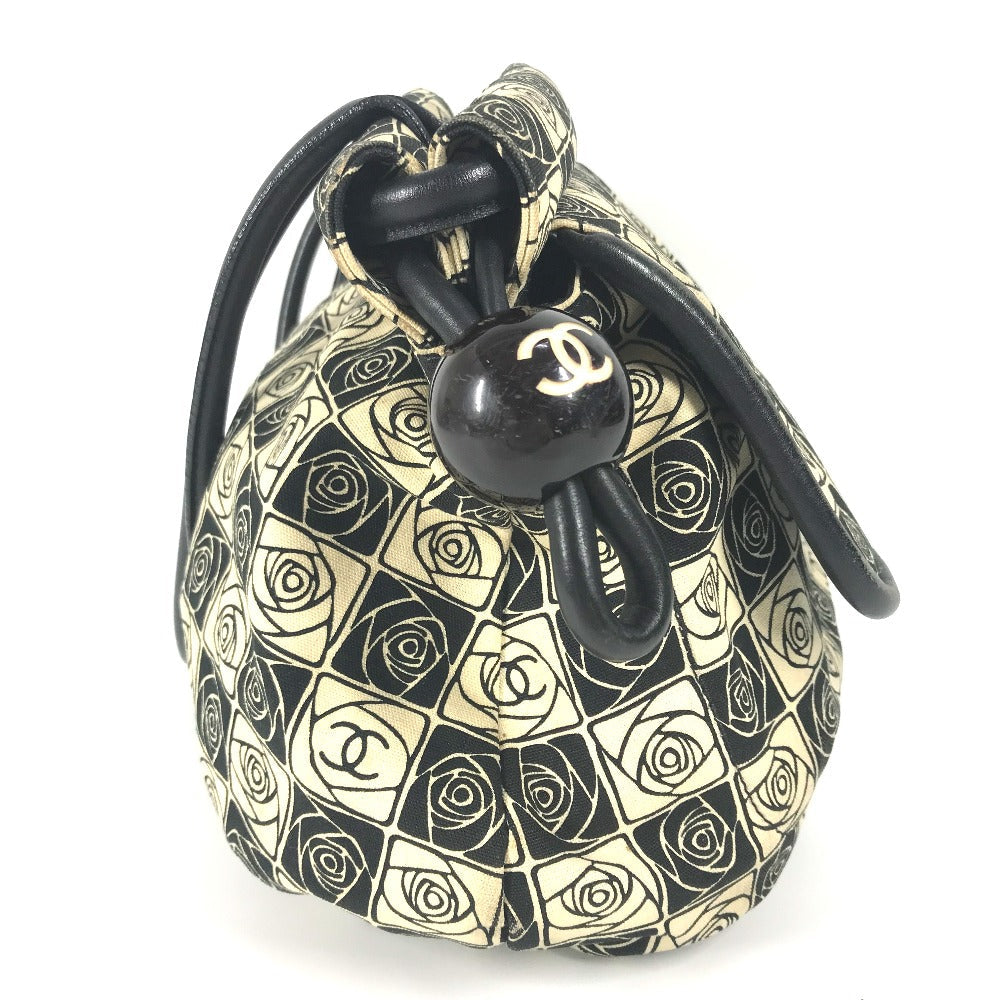 CHANEL Shoulder Bag canvas black Coco ball Camellia CC COCO Mark
