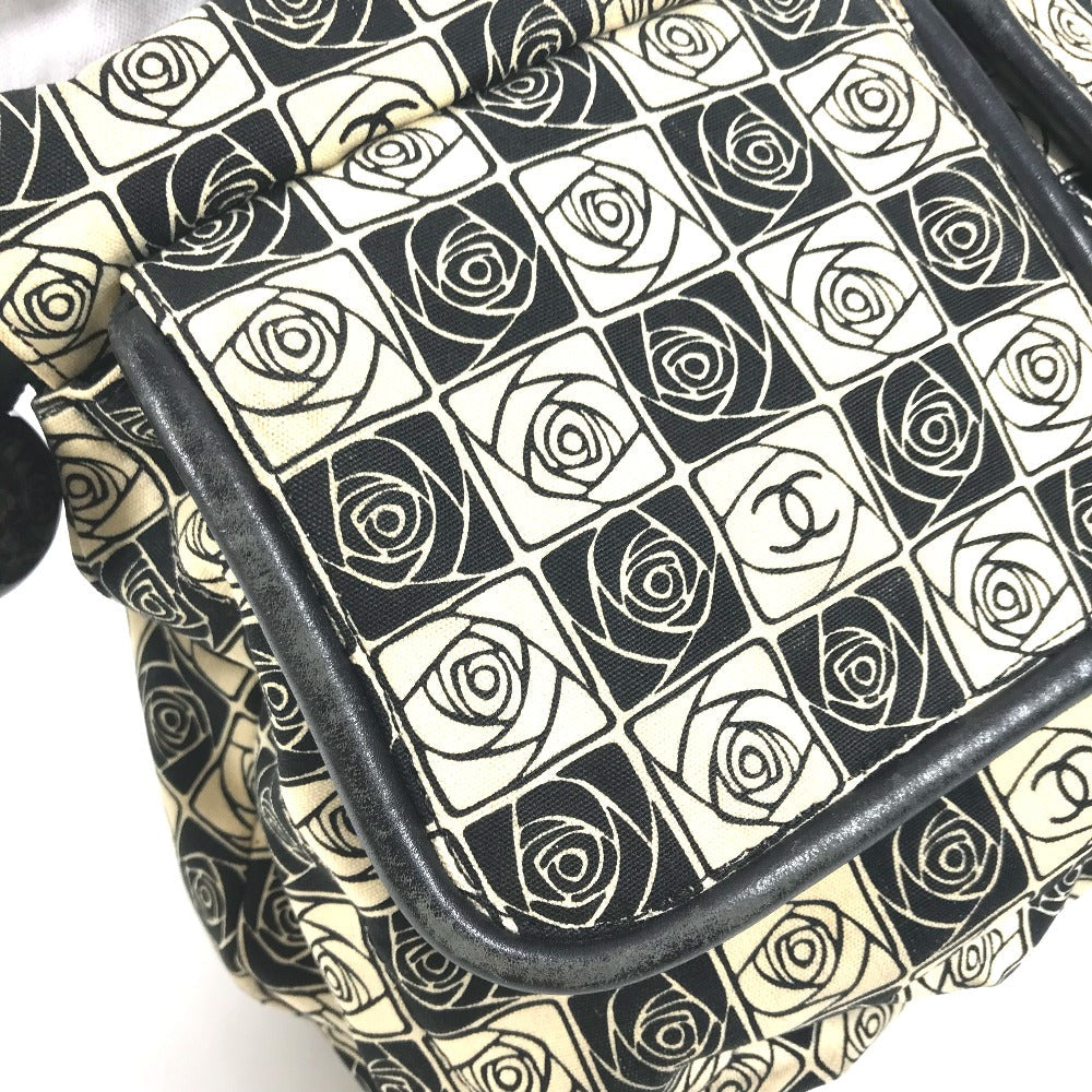 CHANEL Shoulder Bag canvas black Coco ball Camellia CC COCO Mark