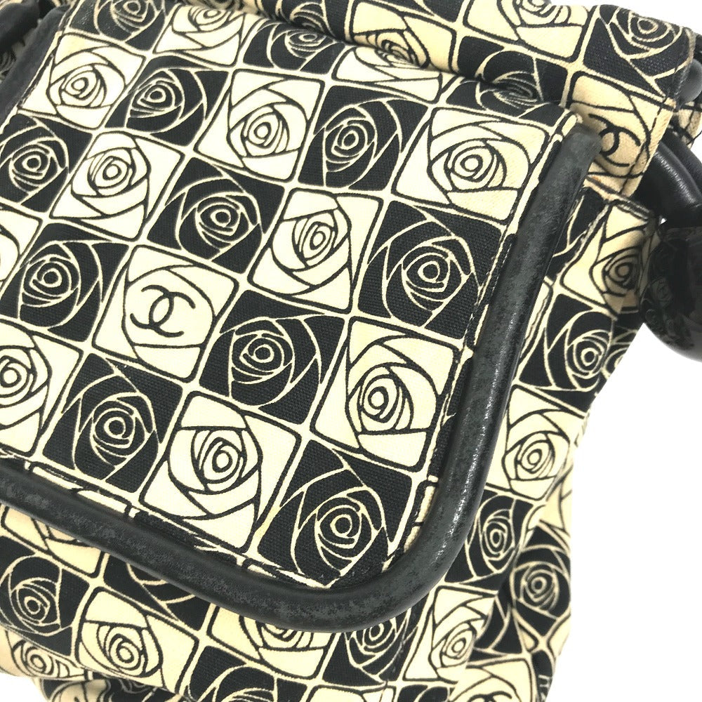CHANEL Shoulder Bag canvas black Coco ball Camellia CC COCO Mark