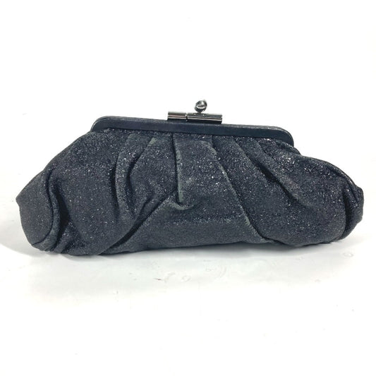 CHANEL Clutch bag leather Dark Navy type Rhinestone Purse Purse Women Used Authentic