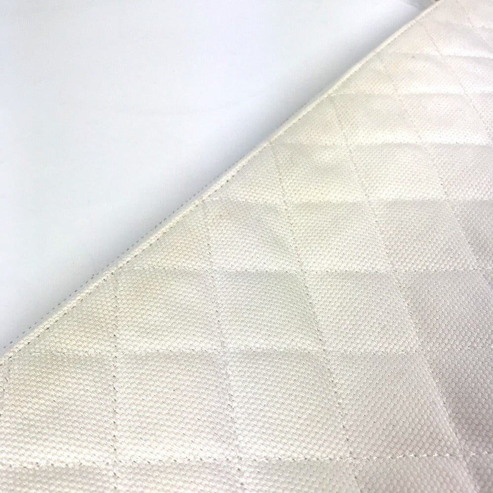 CHANEL Clutch bag canvas white COCO Coco logo Women Used Authentic