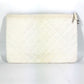 CHANEL Clutch bag canvas white COCO Coco logo Women Used Authentic