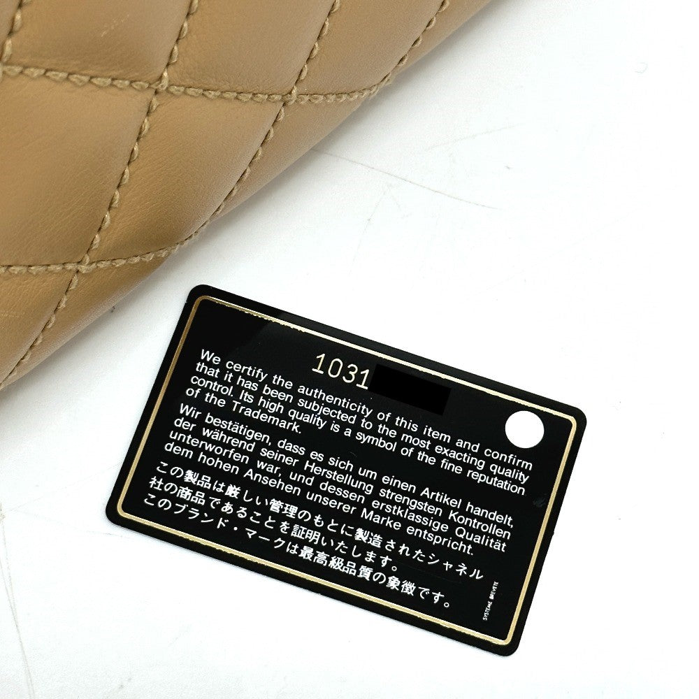CHANEL Tote Bag Calfskin beige Wild stitch Women Used Authentic