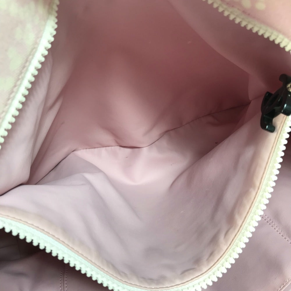CHANEL Tote Bag canvas Light pink x black COCO Mark Women Used Authentic