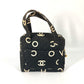 CHANEL Handbag canvas black All-over logo Women Used Authentic