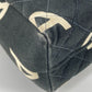 CHANEL Handbag canvas black All-over logo Women Used Authentic