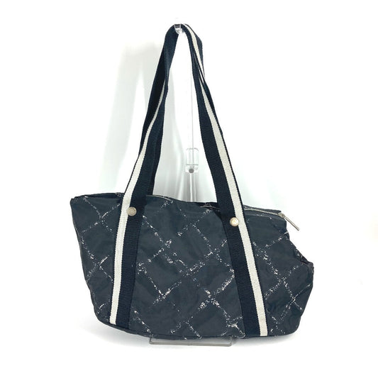 CHANEL Boston Duffel bag Nylon black Old travel line Pet Bag unisex(Unisex) Used Authentic