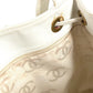 CHANEL Shoulder Bag Caviar skin white vintage CC COCO Mark logo drawstring bag Women Used Authentic