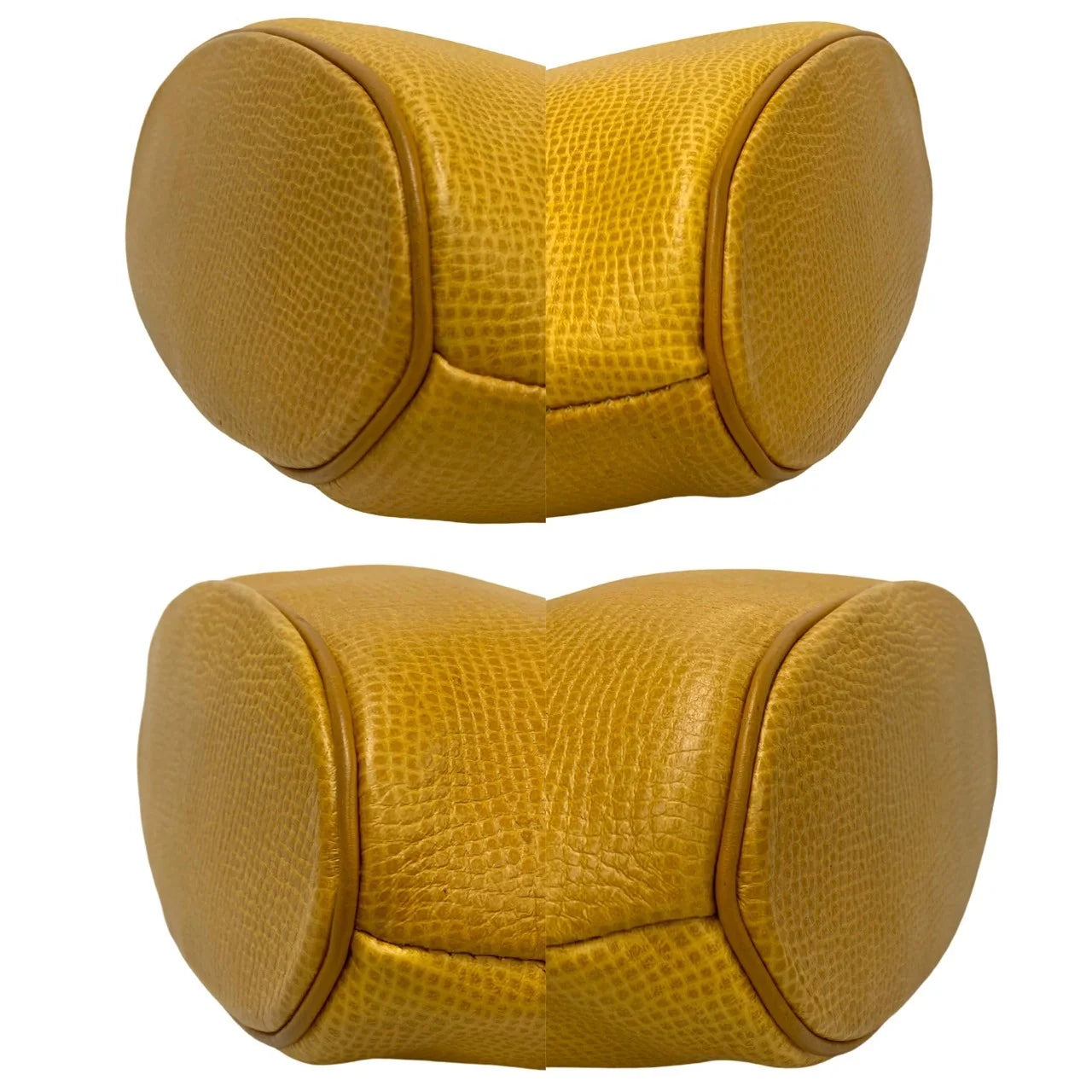 DIOR Top Handle Handbag Yellow Leather CD Metal Logo