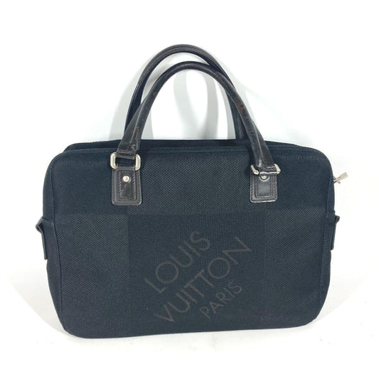 LOUIS VUITTON Business bag M93082 Damier Jean Canvas black Damier Jean Yak Women Used Authentic