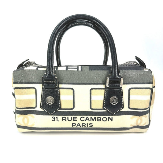 CHANEL Boston Duffel bag PVC black Central station Women Used Authentic