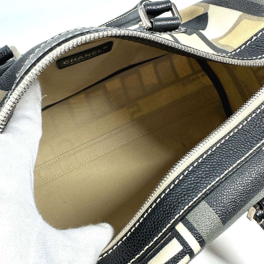 CHANEL Boston Duffel bag PVC black Central station Women Used Authentic