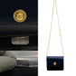 CELINE Shoulder Bag Calfskin, Leather Navy Star Ball Metal Women Used Authentic