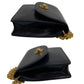 CELINE Shoulder Bag Calfskin, Leather Navy Star Ball Metal Women Used Authentic