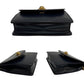 CELINE Shoulder Bag Calfskin, Leather Navy Star Ball Metal Women Used Authentic