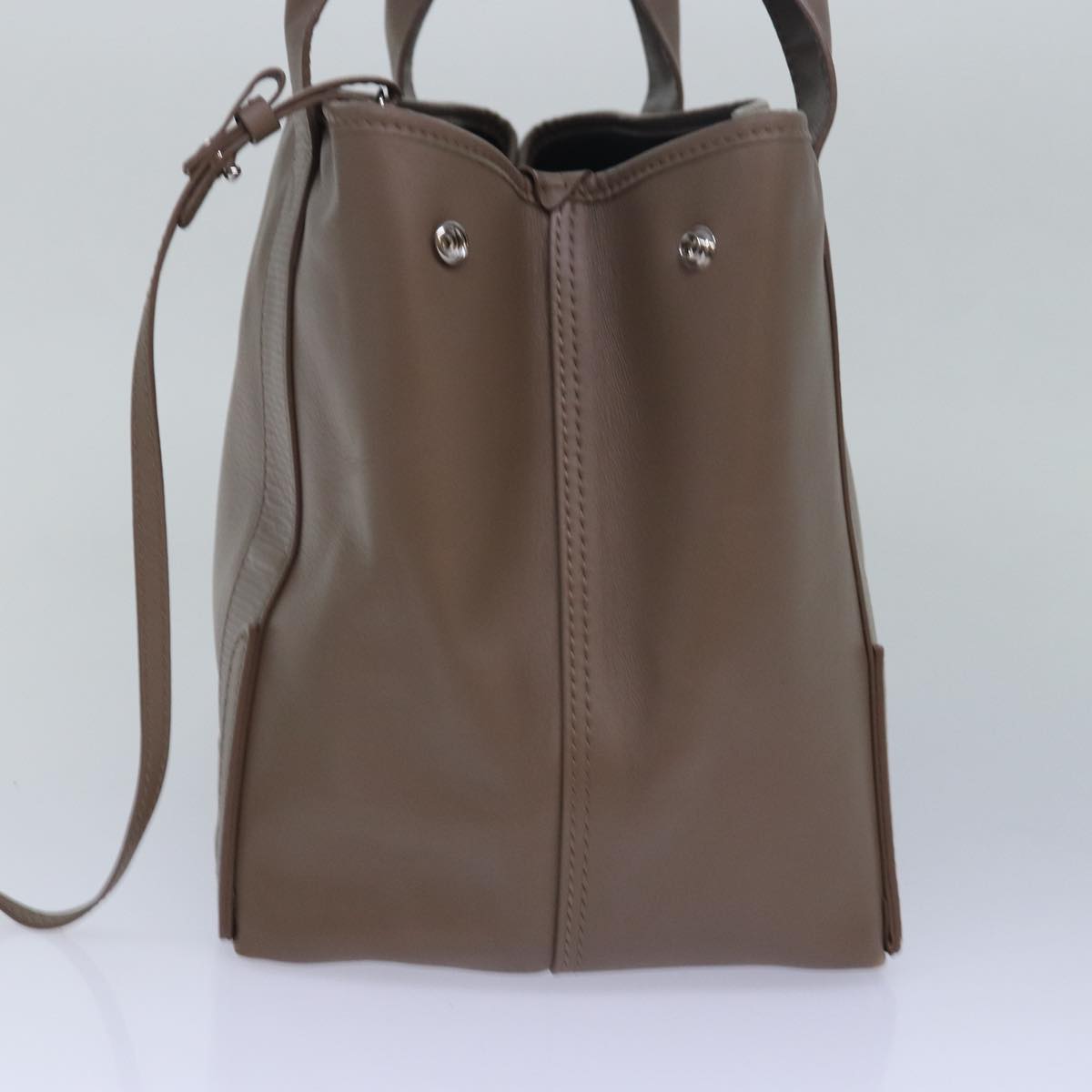 BALENCIAGA Cabas Hand Bag Leather Gray