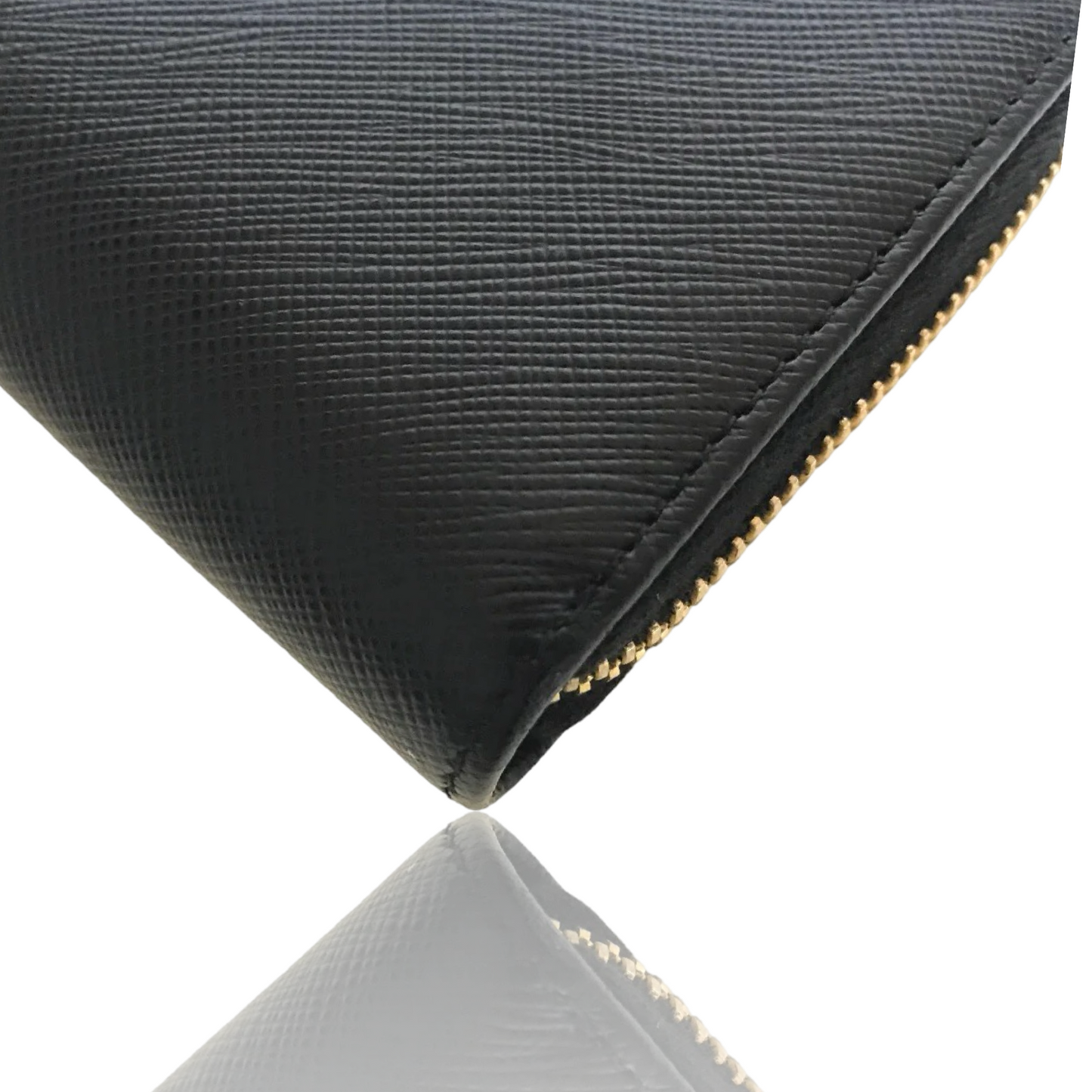 PRADA SAFFIANO ROUND ZIP LONG WALLET GOLD