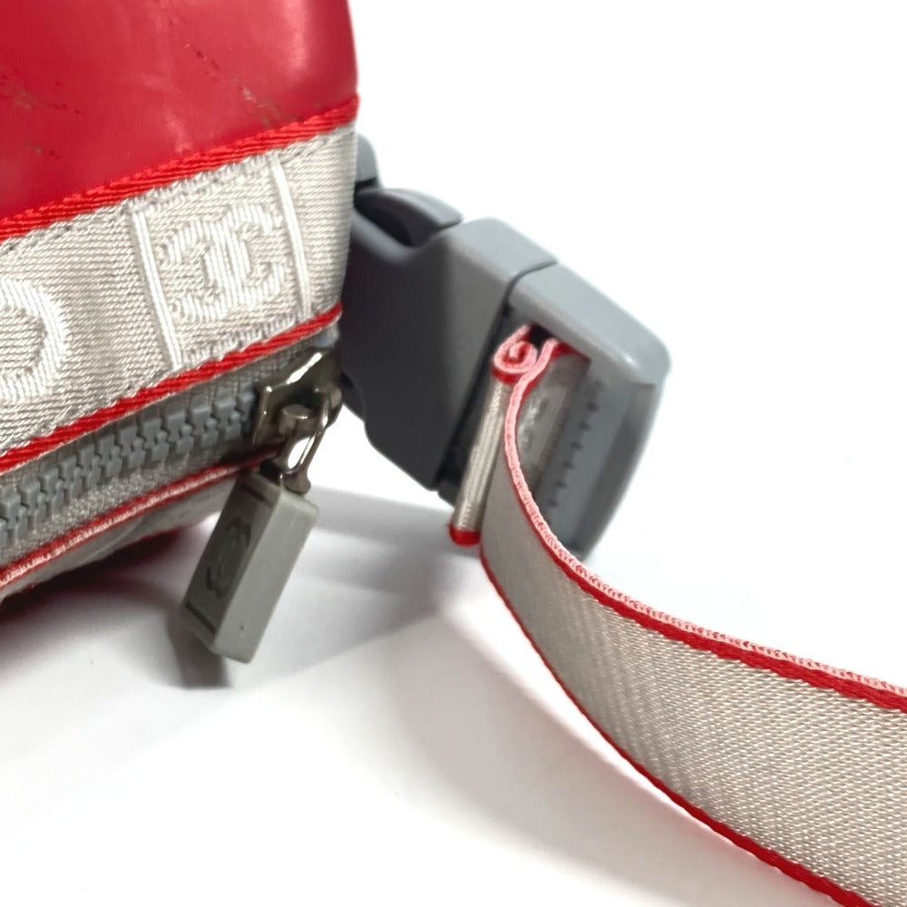 CHANEL Handbag rubber Red Sports Bicolor logo Women Used Authentic