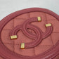 CHANEL Coin case Caviar skin pink Wallet Coin Pocket Round filigree Women Used Authentic