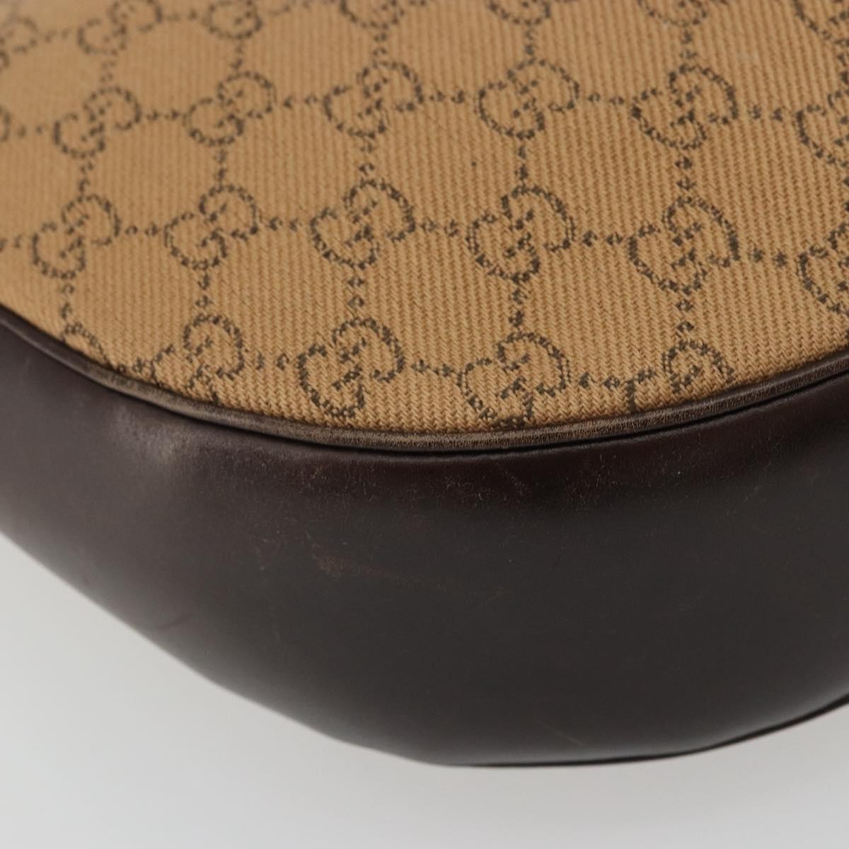 GUCCI GG Canvas Shoulder Bag Brown