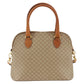 CELINE Two Way Macadam Canvas HandBag Beige Gold